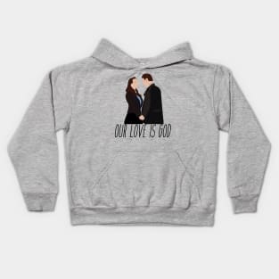 Our Love Is God-Heathers Kids Hoodie